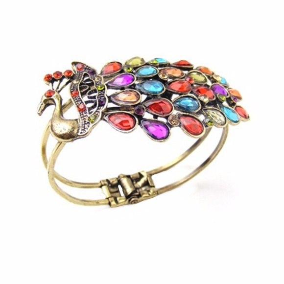 Rainbow Peacock Bangle Bracelet Jewelry 458-BB - Picture 8 of 8